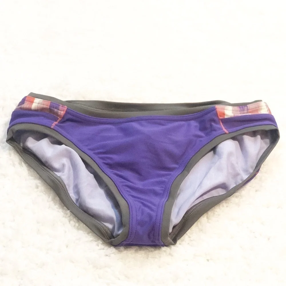 🆕 prAna Milou purple bikini swim bottoms women’s medium & large tie dye